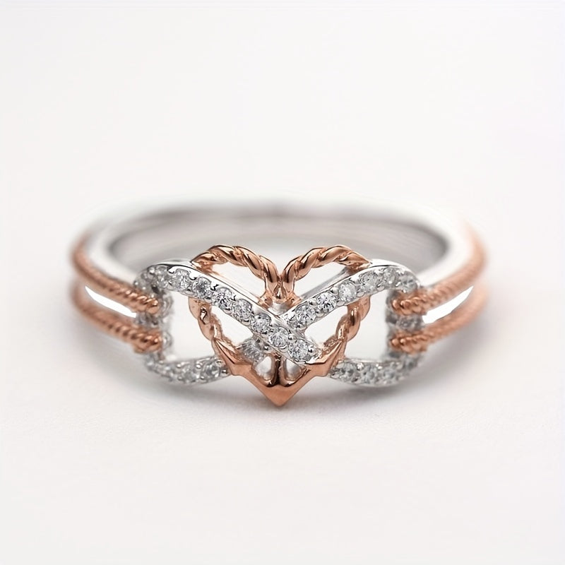 Heart Ring Rhinestones Ladies Accessories