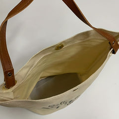 Letter Print Canvas Tote Bag for Outdoors
