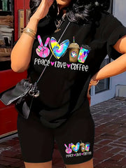 Graphic Tee & Shorts Outfit Set