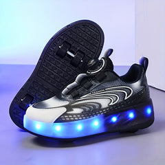 Boy's Roller Shoes with Rotating Buckle for Kids