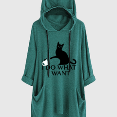 Women's Cartoon Graphic 3D Ears Hoodie