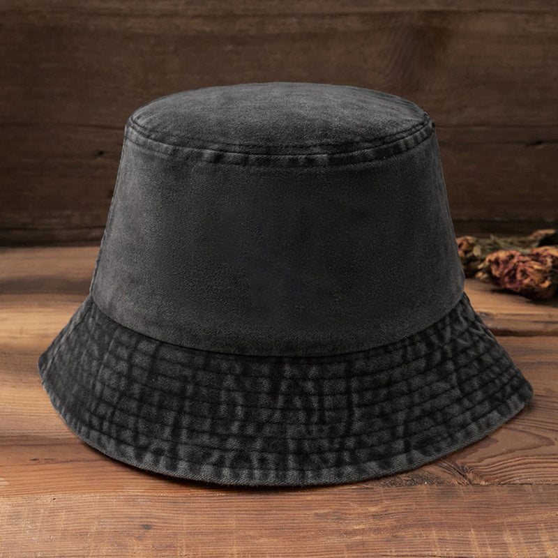 Solid Washed Bucket Hat Cotton Sun Hats Beach Travel Women Fisherman Cap