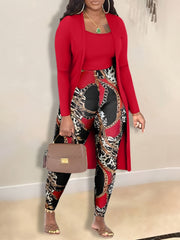 Women's 3-Piece Cardigan, Tank Top & Leggings Set