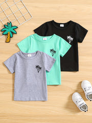 Baby Boys Casual Set Coconut Tree Pattern Short Sleeve T shirts 3pcs