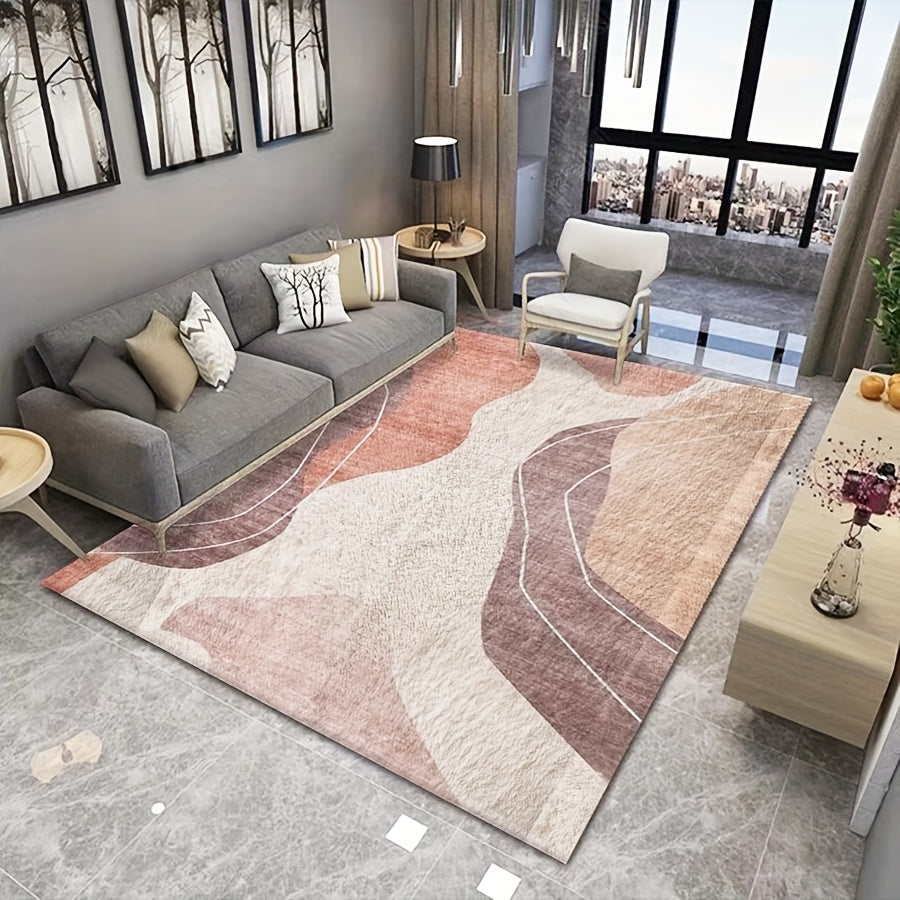Soft Faux Cashmere Area Rug Non-slip TPR Base Modern Design