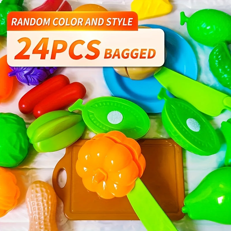 Kitchen Toy Set 24pcs Pretend Game Food Set Kids Kitchen Toy Accessories Set