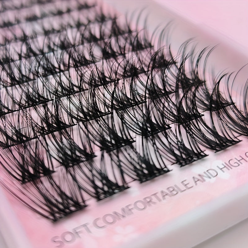 Cluster Eyelashes Natural Soft False Premade Spiky Lashes C Curl 0.07mm