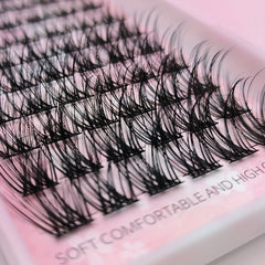 Cluster Eyelashes Natural Soft False Premade Spiky Lashes C Curl 0.07mm