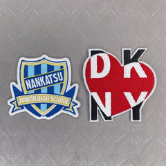 Striped Shield & Red Love Letters Embroidery Pins Set