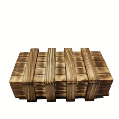 Wooden Secret Puzzle Box for Adults - Hidden Compartments