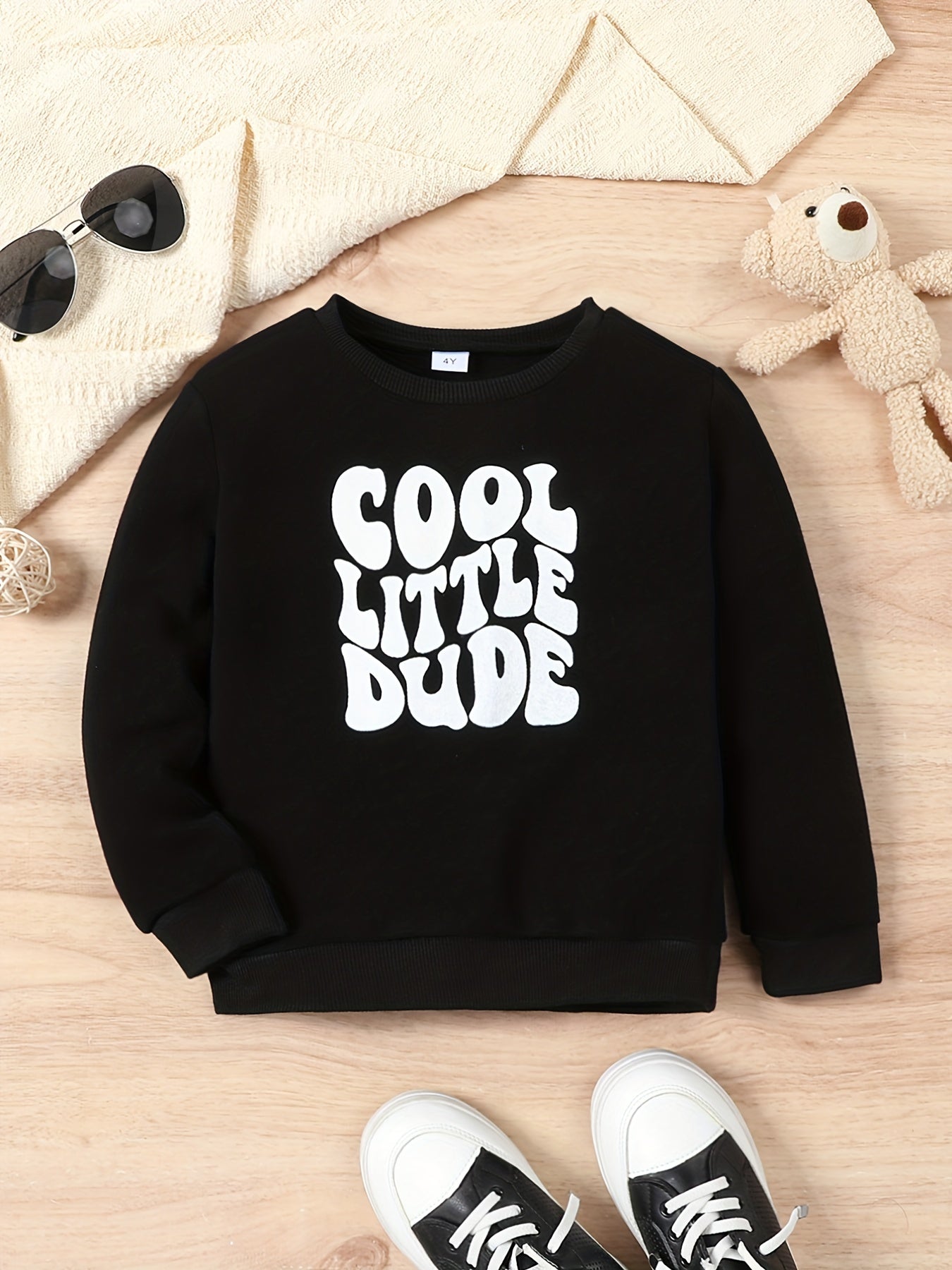 Toddler Kid's LITTLE DUDE Thermal Sweatshirt Long Sleeve Top