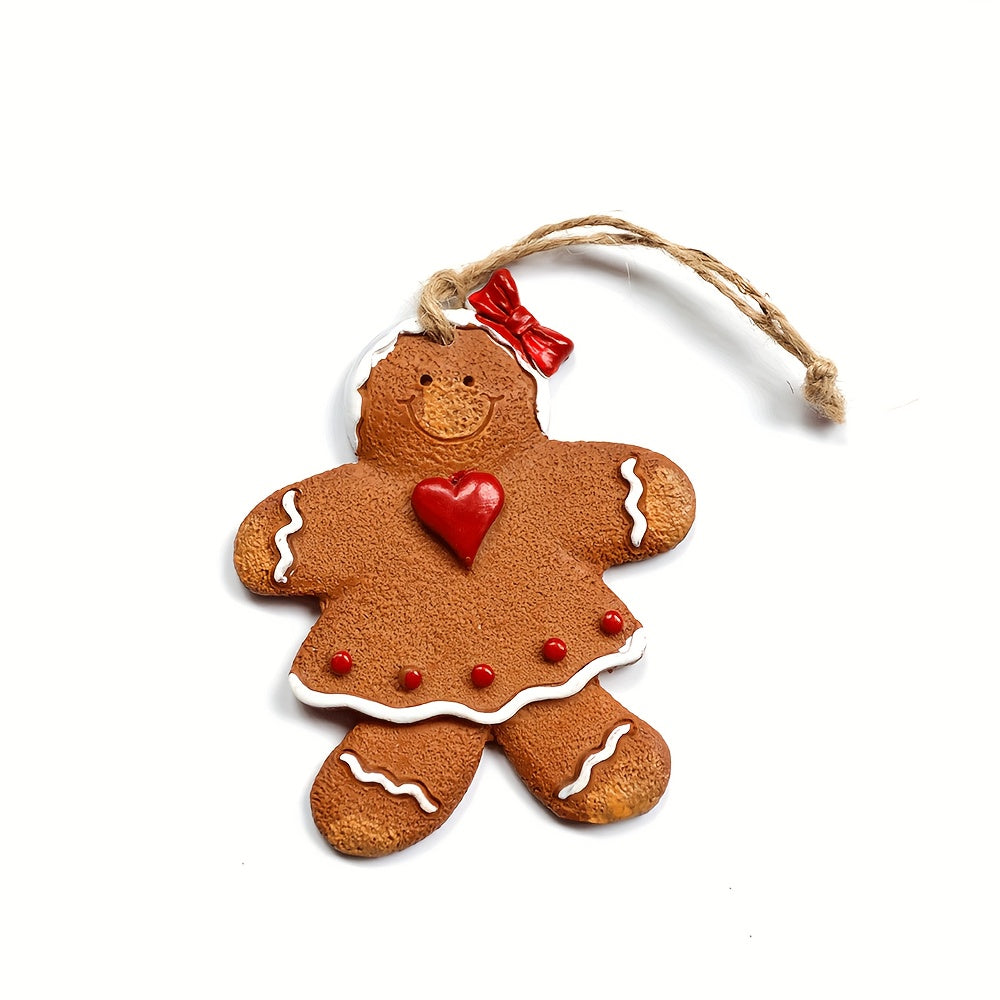 Christmas Tree Gingerbread Man Pendant Resin Trinkets Hanging Ornaments