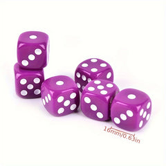 6pcs Acrylic Round Corner Dices 16mm for Party Games