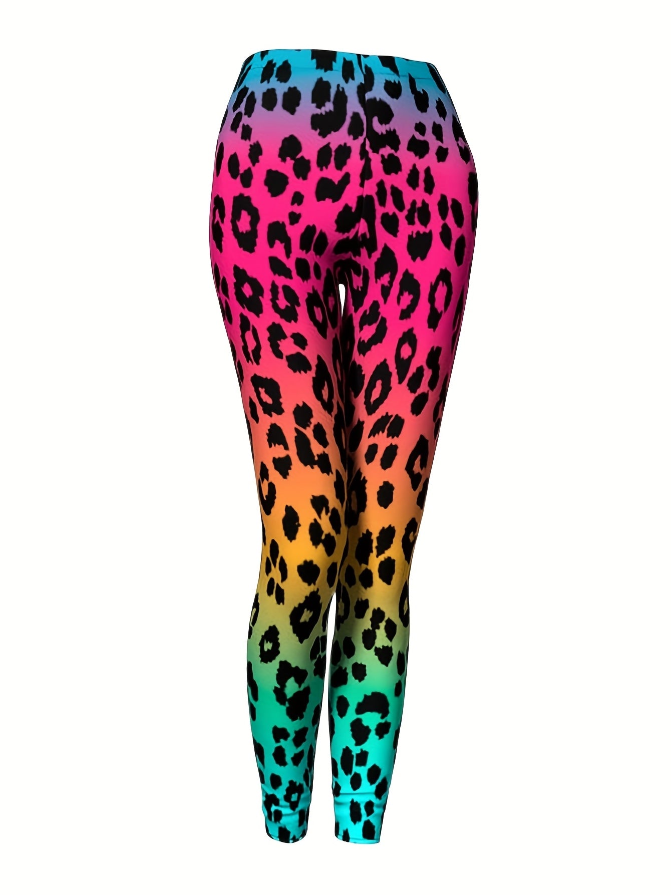 Leopard Print Skinny Leggings Casual Stretchy Leggings