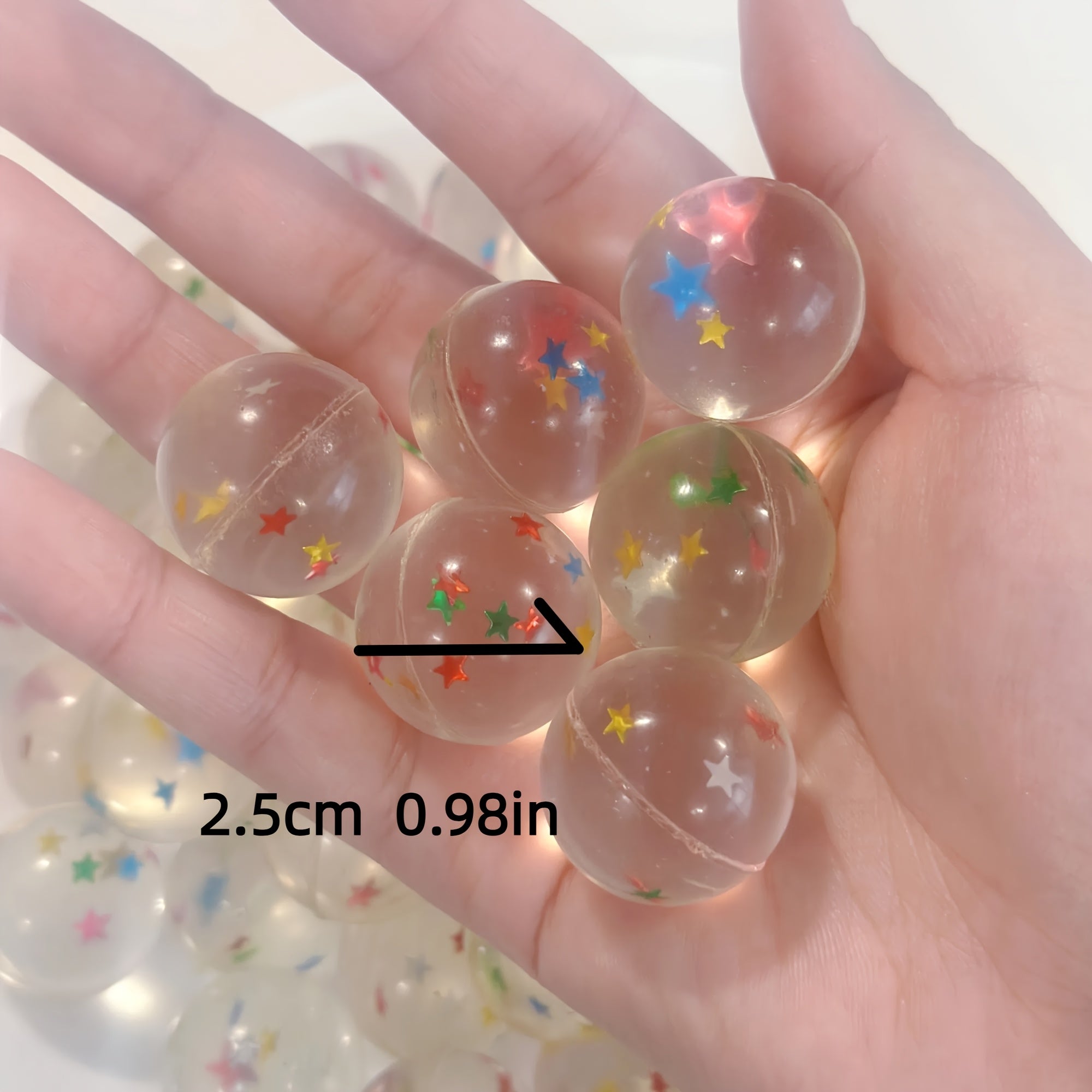 Colorful Star Sequin Bouncy Balls Mixed Colors Rubber for Fun Parties Events