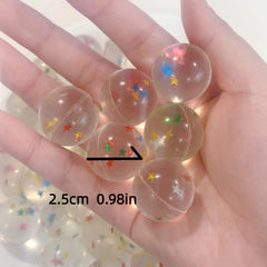 Colorful Star Sequin Bouncy Balls Mixed Colors Rubber for Fun Parties Events