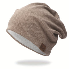 Double Layer Knit Beanie Cap Windproof Ski Hat