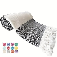 Jacquard Rhombus Beach Towel Quick Dry 71x39in