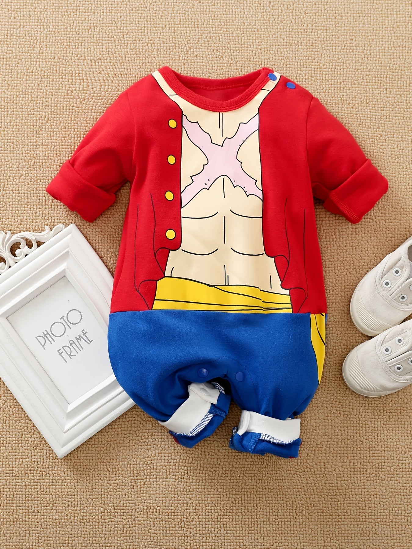 Muscle Anime Funny Long Sleeved Baby Jumpsuit Cotton Romper