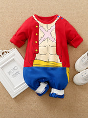 Muscle Anime Funny Long Sleeved Baby Jumpsuit Cotton Romper