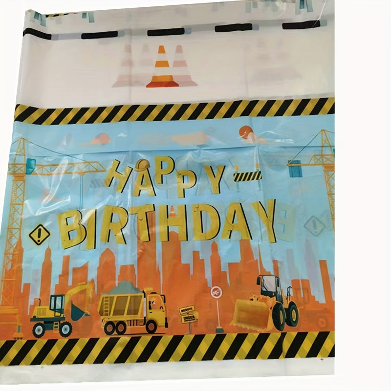Construction Birthday Tablecloth Dump Truck Table Covers