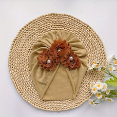Baby Girls Flowers Decor Cap Soft Elastic Head Wrap