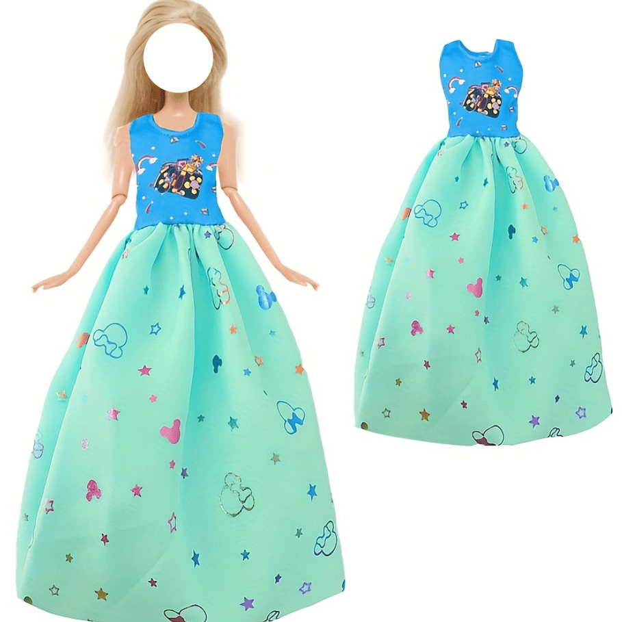 Red Lace Top Princess Mini Gown Dress for 11.8 Inch Doll - Kid Toy Gift