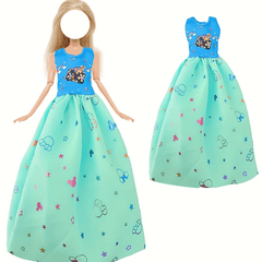 Red Lace Top Princess Mini Gown Dress for 11.8 Inch Doll - Kid Toy Gift