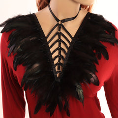 Feather Strappy Chest Harness Gothic Hollow Out Cage Body Suspenders
