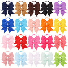 40pcs Children's Bow Leather Hairbands Hair Rings 5.08 cm Bow Bands