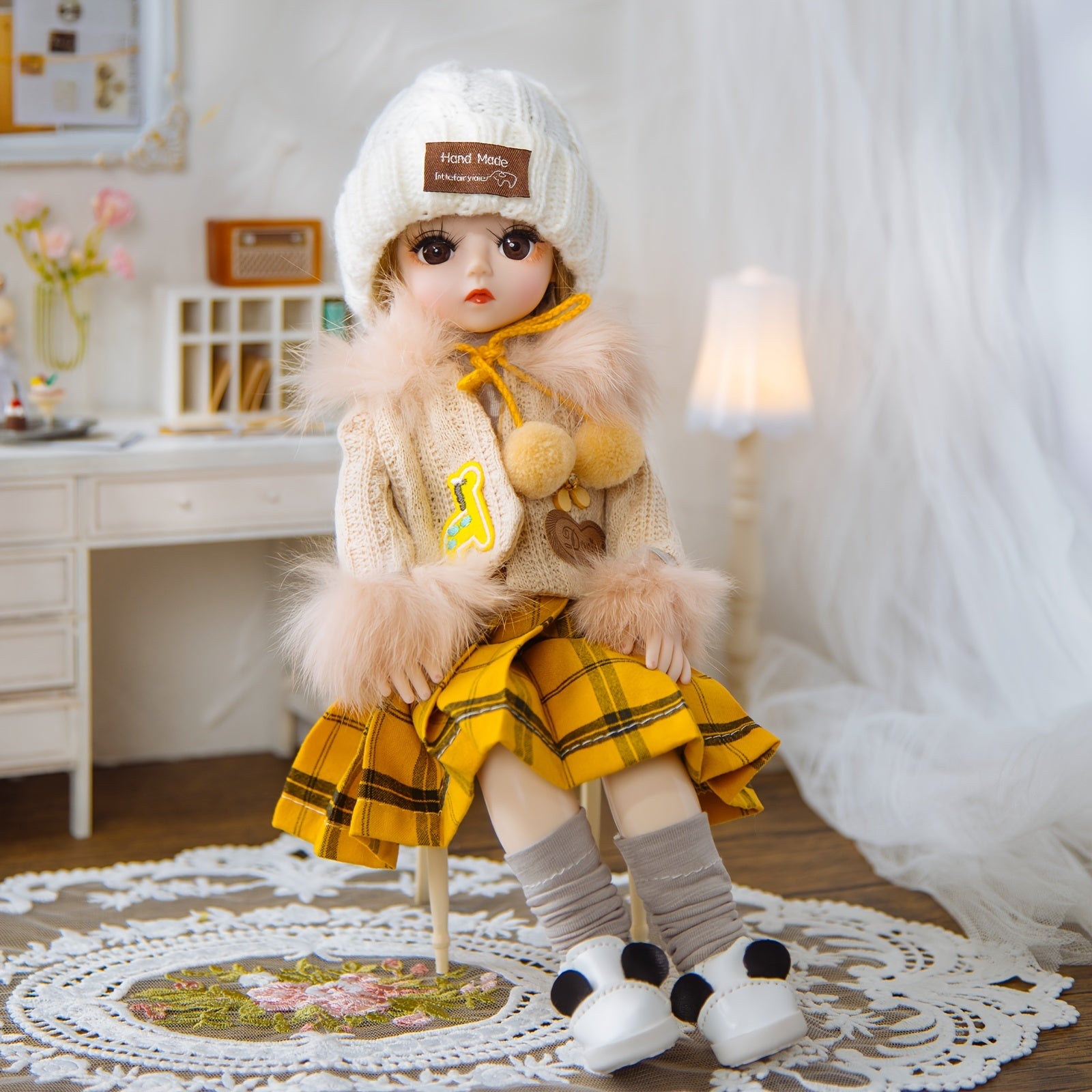 6-in Doll DIY Toy Set with Dress, 3D Eyes, Shoes, Wig, Makeup - Girl's Birthday