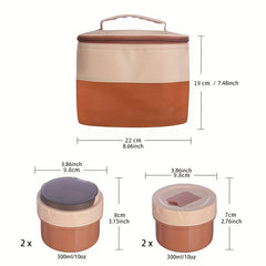 Leather Insulated Lunch Bag Reusable Lunch Box For Office Work School Picnic