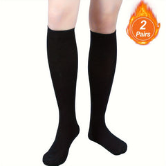 2 Pairs Wool Knee High Pressure Socks Size Up 15-20mmHg