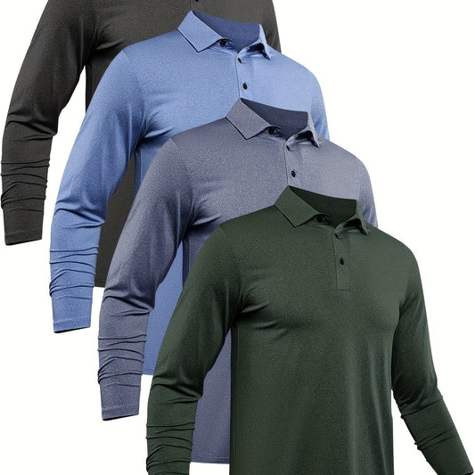 Mens Casual Long Sleeve Golf Tennis Shirt Quick Dry Equestrian Clothing