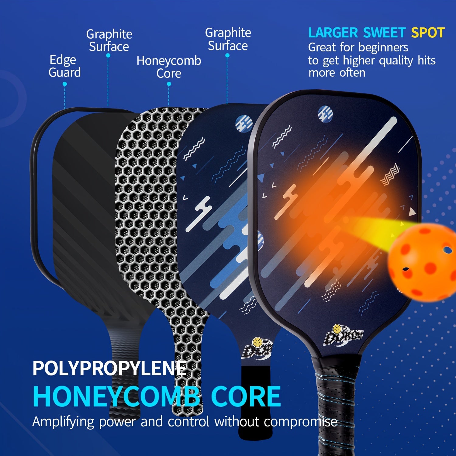 Graphite Glass Fiber Pickleball Racket Set