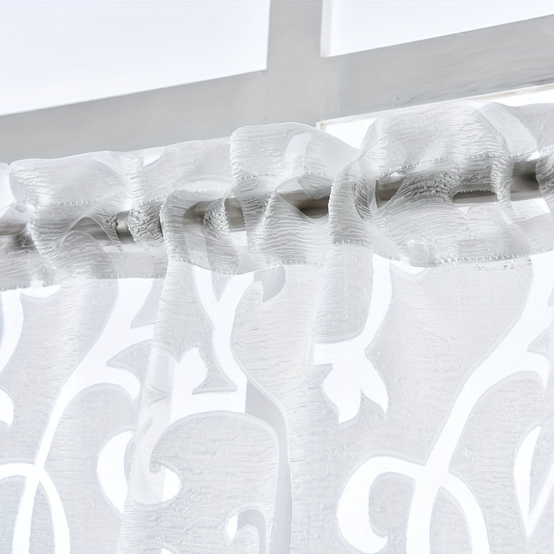 1PC Gauze Small Curtain Tiers Translucent Kitchen Curtain