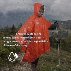 Waterproof Emergency Survival Raincoat Portable Reflective Blanket