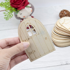 12pcs Mini Fairy Door Wooden Craft Kit Unfinished DIY Fairy House Accessories