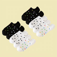 5 10 Pairs Number Print Socks Soft Lightweight Low Cut Ankle Socks