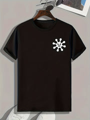 Pattern Print Men's Sports T-shirt, Graphic Tee for Outdoor Activities