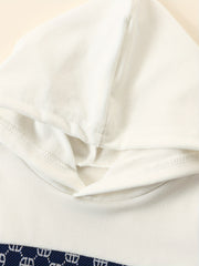 Infant Baby Hooded Top Pants Set Splicing 2pcs