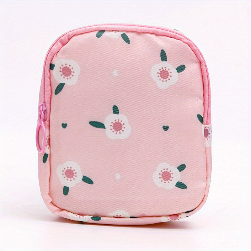 Cartoon Pattern Storage Bag Sanitary Napkin Zipper Pouch