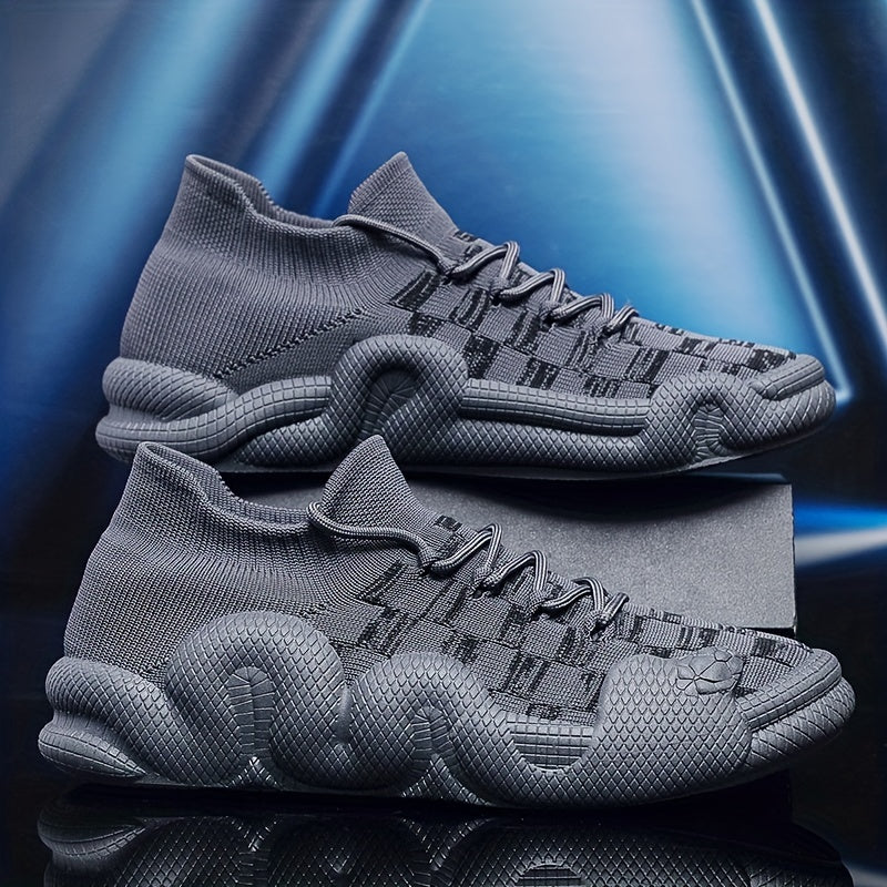Men's Geometric Pattern Sports Shoes Breathable Comfy Sneakers