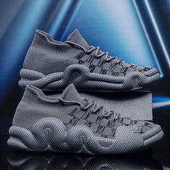 Men's Geometric Pattern Sports Shoes Breathable Comfy Sneakers