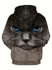 3D Print Cat Hoodie Mens Graphic Pullover with Pocket