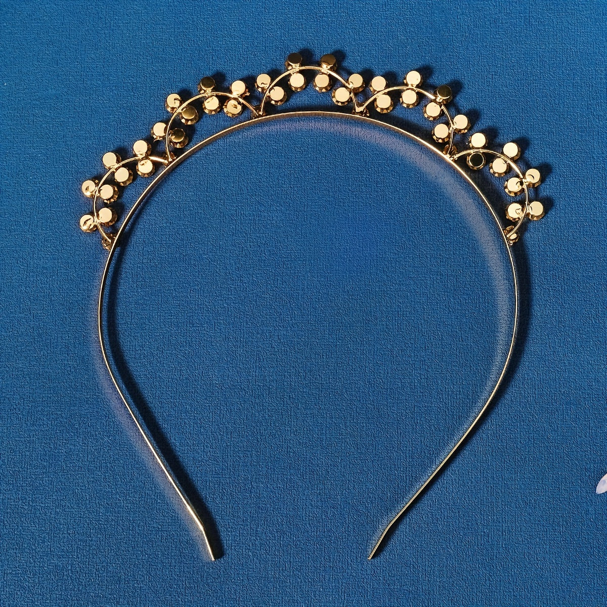 Metal Pearl Hairband Thin Headband with Rhinestones
