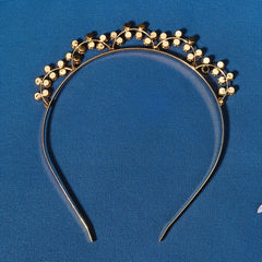 Metal Pearl Hairband Thin Headband with Rhinestones