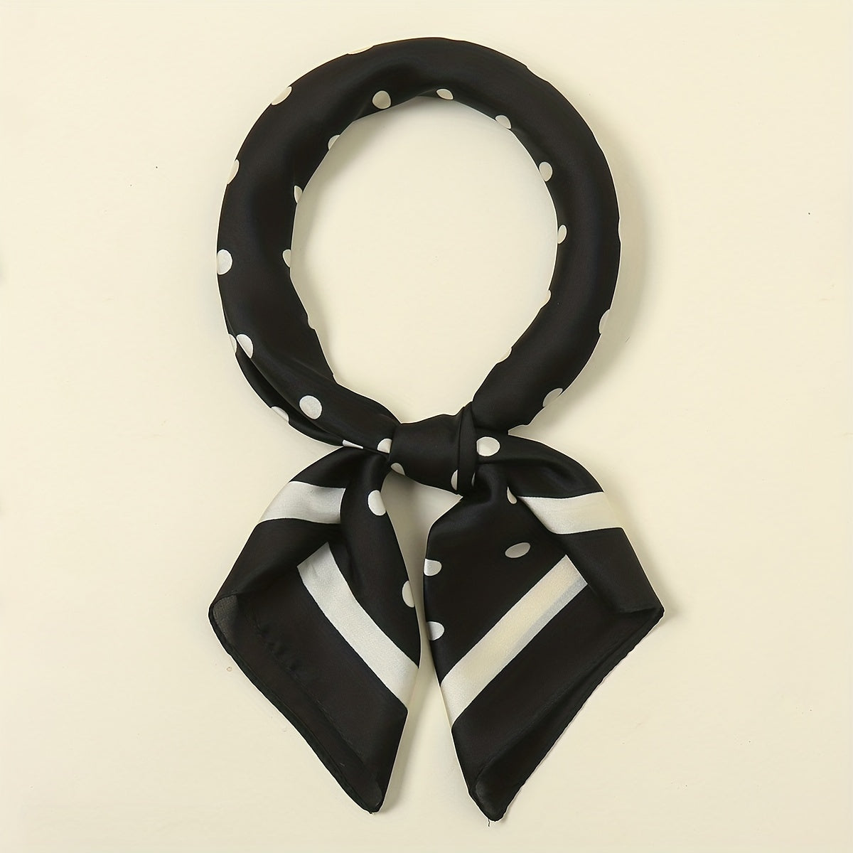 Polka Dot Print Square Scarf Solid Bandana Woman Neckerchief