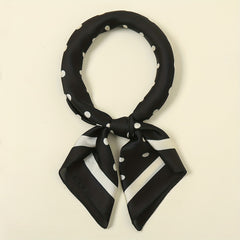 Polka Dot Print Square Scarf Solid Bandana Woman Neckerchief