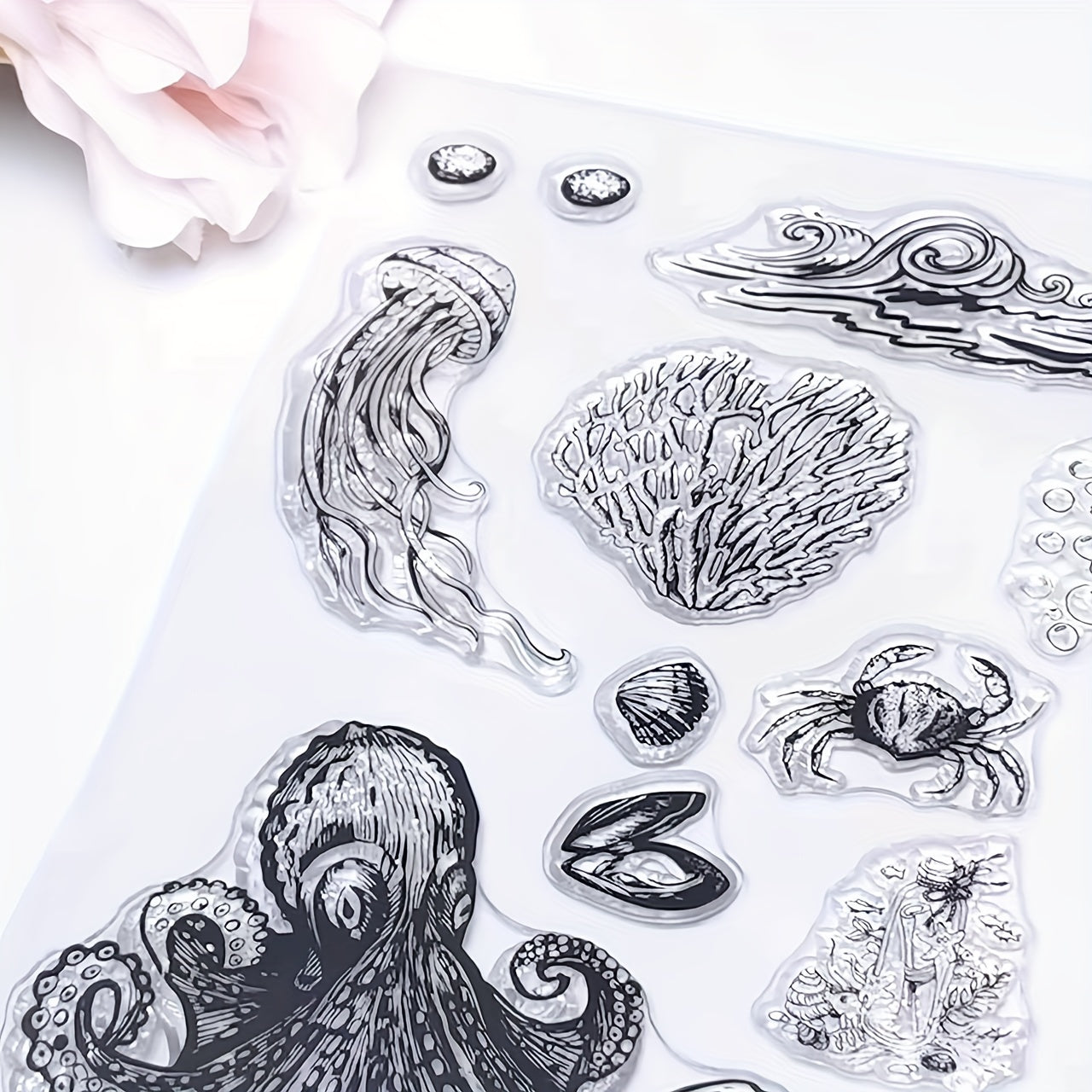Marine Life Clear Stamps for Card Making and Scrapbooking